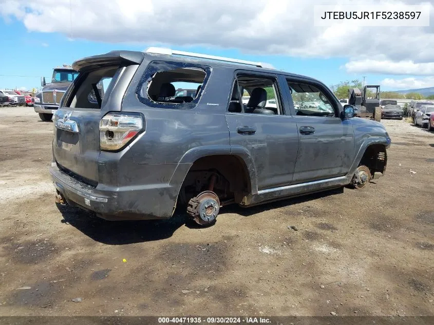 2015 Toyota 4Runner Limited/Sr5/Sr5 Premium/Trail/Trail Premium/Trd Pro VIN: JTEBU5JR1F5238597 Lot: 40471935