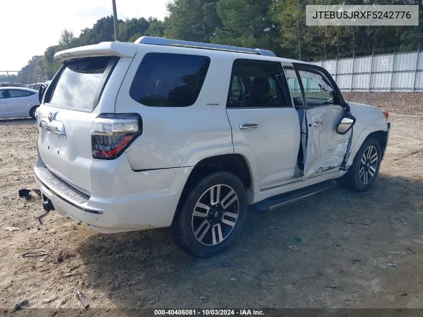 JTEBU5JRXF5242776 2015 Toyota 4Runner Limited