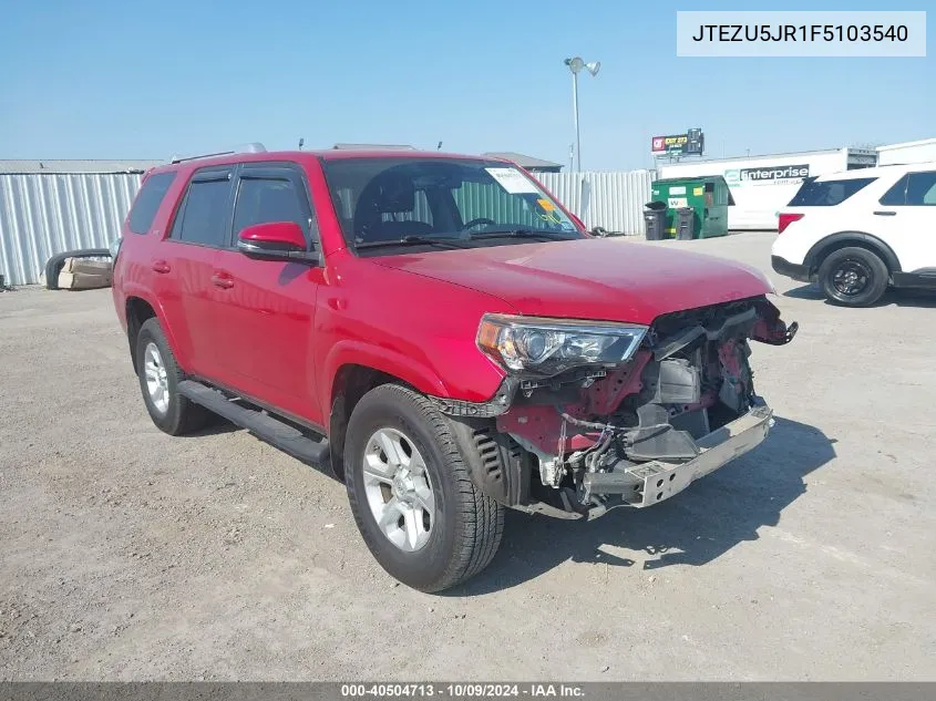 2015 Toyota 4Runner Sr5 Premium VIN: JTEZU5JR1F5103540 Lot: 40504713