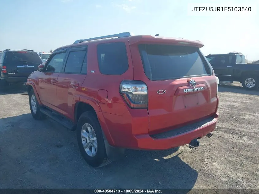 2015 Toyota 4Runner Sr5 Premium VIN: JTEZU5JR1F5103540 Lot: 40504713