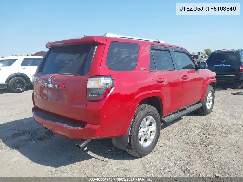 2015 Toyota 4Runner Sr5 Premium VIN: JTEZU5JR1F5103540 Lot: 40504713