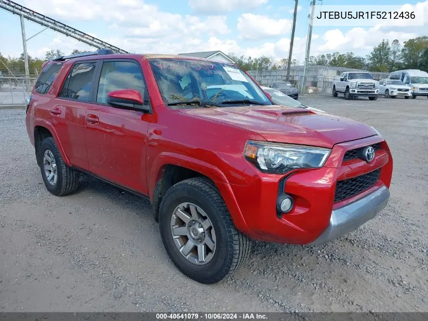 2015 Toyota 4Runner Trail VIN: JTEBU5JR1F5212436 Lot: 40541079