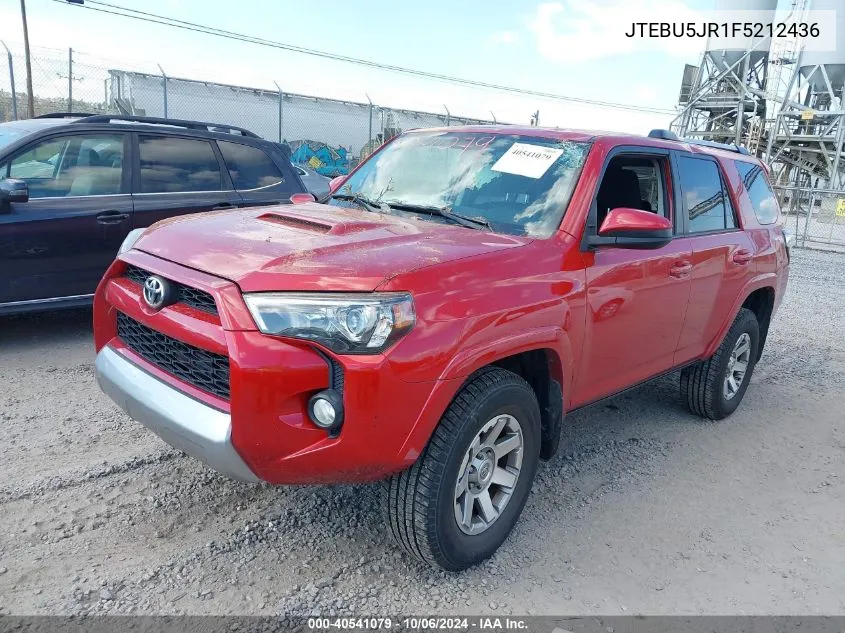 2015 Toyota 4Runner Trail VIN: JTEBU5JR1F5212436 Lot: 40541079