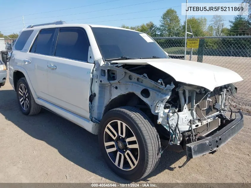 JTEBU5JR5F5211869 2015 Toyota 4Runner Limited