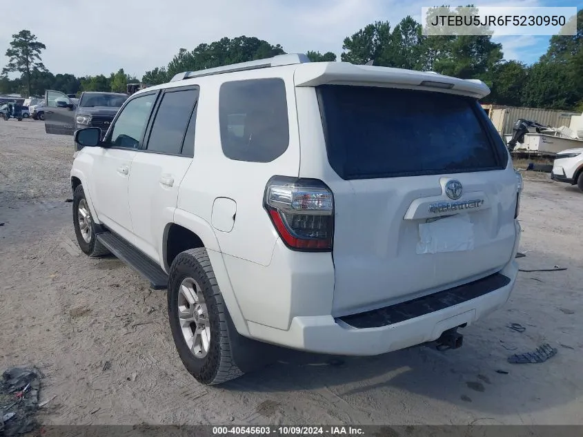 2015 Toyota 4Runner Sr5 VIN: JTEBU5JR6F5230950 Lot: 40545603