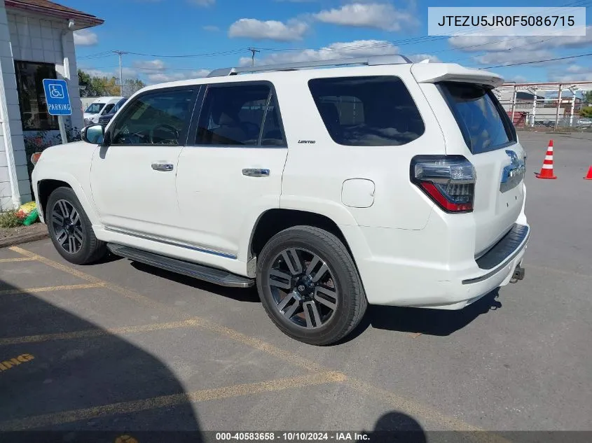 JTEZU5JR0F5086715 2015 Toyota 4Runner Limited