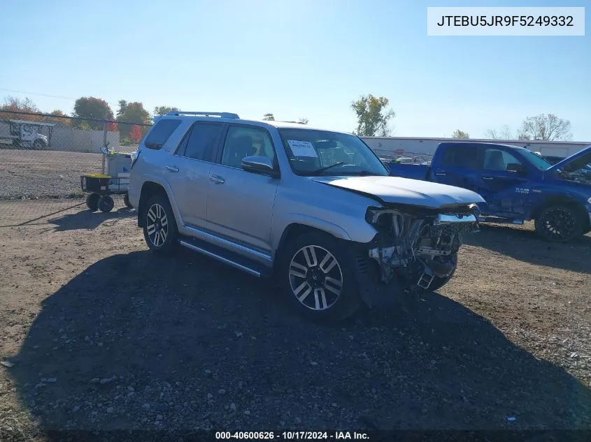 2015 Toyota 4Runner Trail/Trail Premium VIN: JTEBU5JR9F5249332 Lot: 40600626