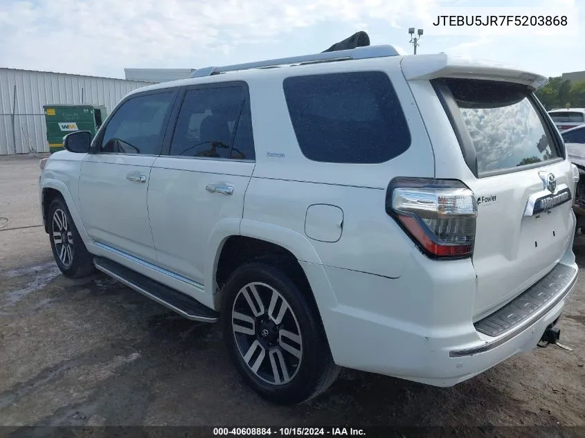 2015 Toyota 4Runner Limited VIN: JTEBU5JR7F5203868 Lot: 40608884