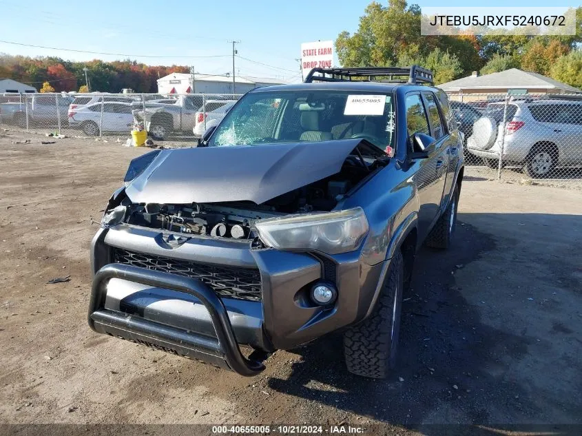 2015 Toyota 4Runner Sr5 VIN: JTEBU5JRXF5240672 Lot: 40655005