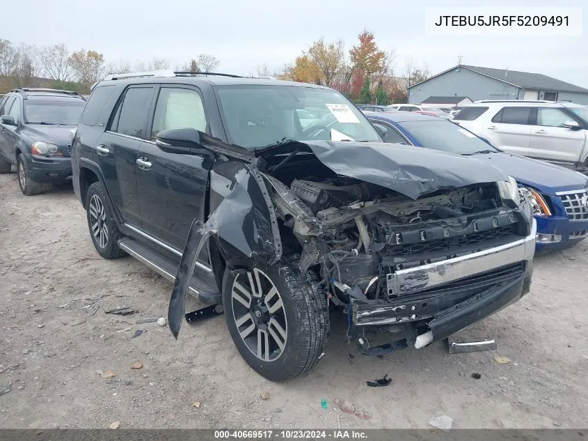 2015 Toyota 4Runner Limited VIN: JTEBU5JR5F5209491 Lot: 40669517