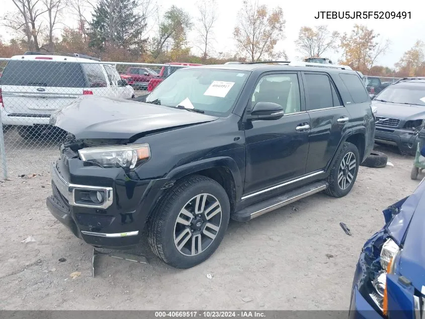 JTEBU5JR5F5209491 2015 Toyota 4Runner Limited