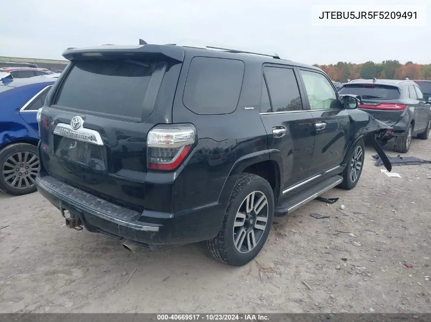 JTEBU5JR5F5209491 2015 Toyota 4Runner Limited