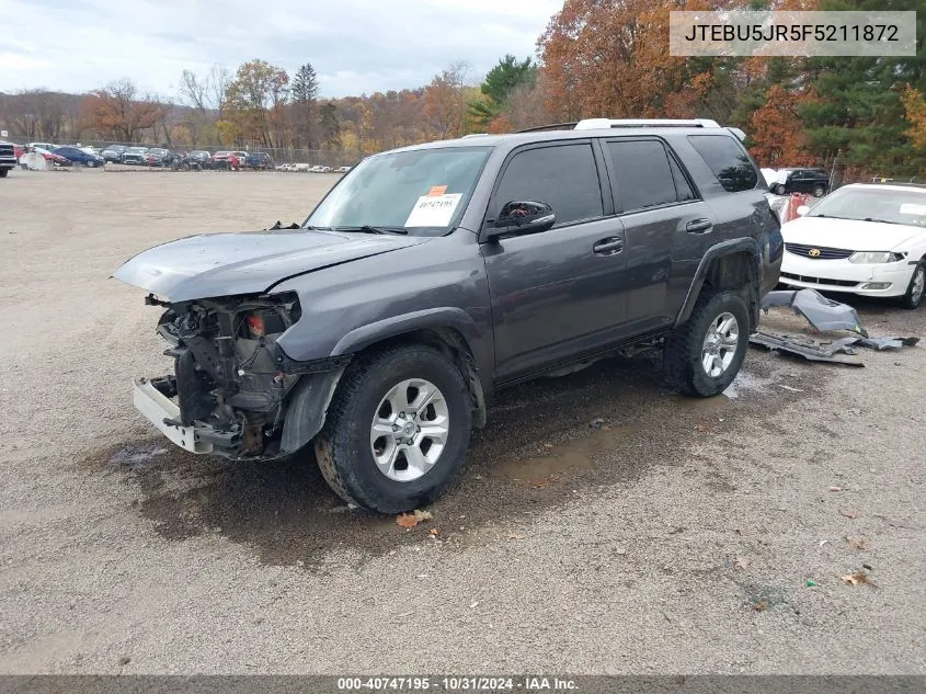 2015 Toyota 4Runner Sr5 Premium VIN: JTEBU5JR5F5211872 Lot: 40747195