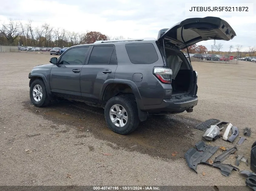 2015 Toyota 4Runner Sr5 Premium VIN: JTEBU5JR5F5211872 Lot: 40747195