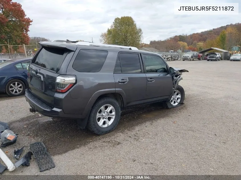 2015 Toyota 4Runner Sr5 Premium VIN: JTEBU5JR5F5211872 Lot: 40747195