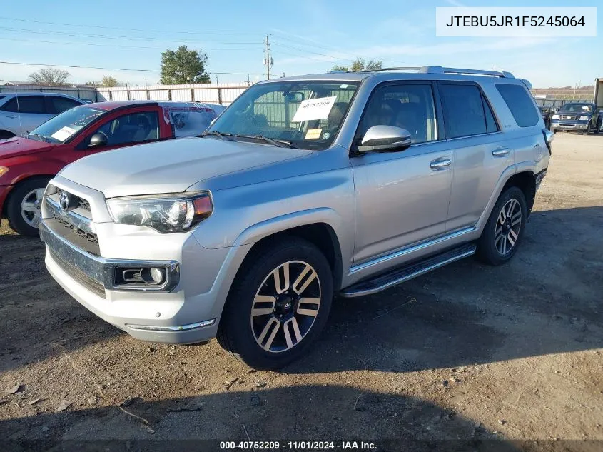 2015 Toyota 4Runner Limited VIN: JTEBU5JR1F5245064 Lot: 40752209