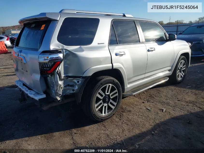 2015 Toyota 4Runner Limited VIN: JTEBU5JR1F5245064 Lot: 40752209