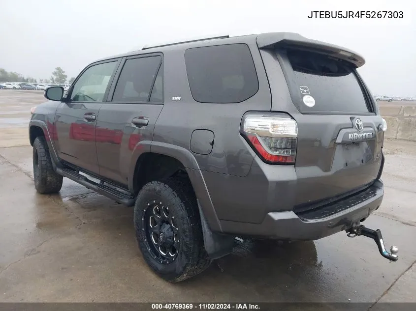 2015 Toyota 4Runner Sr5 Premium VIN: JTEBU5JR4F5267303 Lot: 40769369