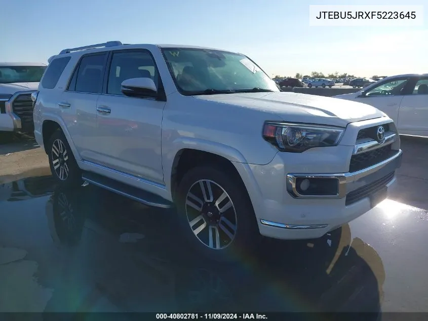 2015 Toyota 4Runner Limited VIN: JTEBU5JRXF5223645 Lot: 40802781