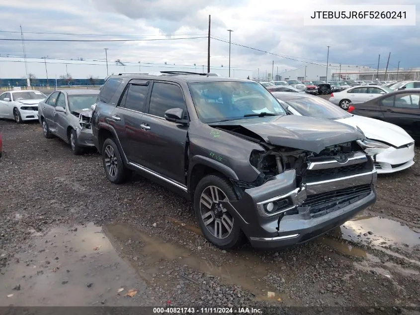 2015 Toyota 4Runner Limited VIN: JTEBU5JR6F5260241 Lot: 40821743