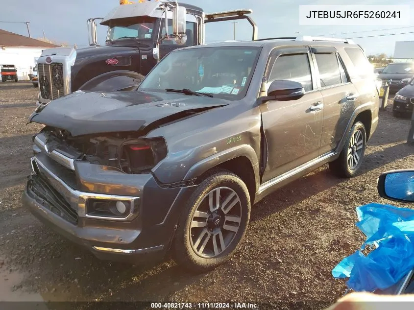 2015 Toyota 4Runner Limited VIN: JTEBU5JR6F5260241 Lot: 40821743