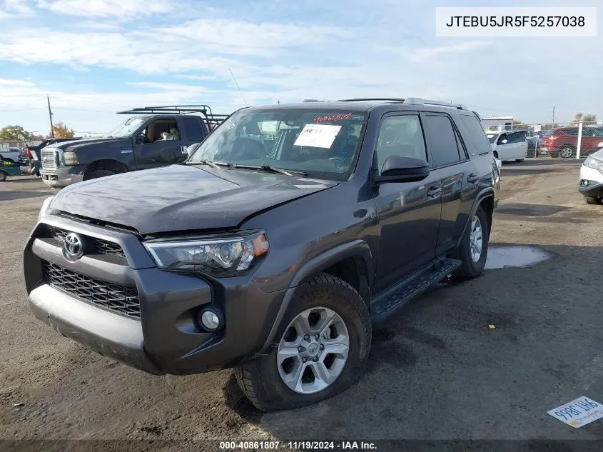 2015 Toyota 4Runner Sr5 VIN: JTEBU5JR5F5257038 Lot: 40861807