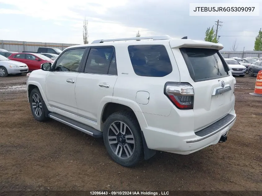 2016 Toyota 4Runner Sr5 Prem/Ltdl/Trail/Trd VIN: JTEBU5JR6G5309097 Lot: 12096443