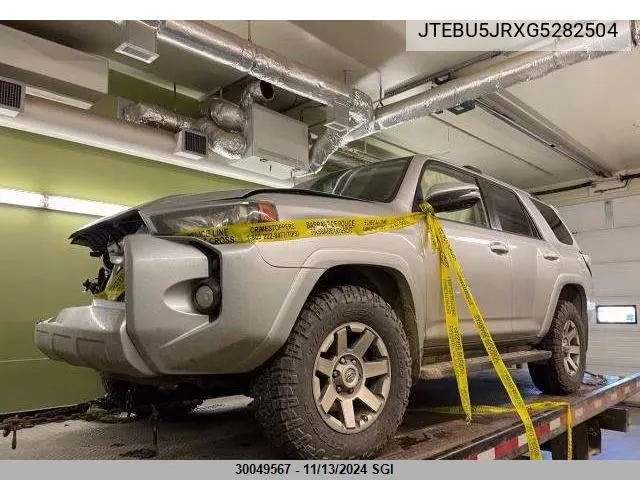 2016 Toyota 4Runner Sr5 Prem/Ltdl/Trail/Trd VIN: JTEBU5JRXG5282504 Lot: 30049567