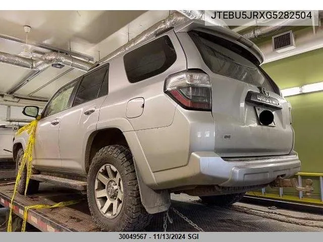 2016 Toyota 4Runner Sr5 Prem/Ltdl/Trail/Trd VIN: JTEBU5JRXG5282504 Lot: 30049567