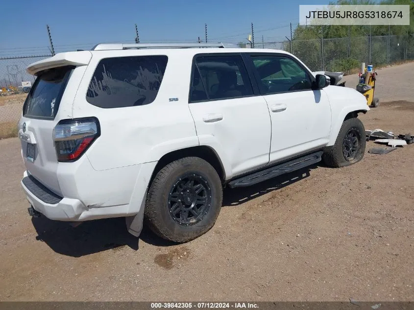 JTEBU5JR8G5318674 2016 Toyota 4Runner Sr5 Premium