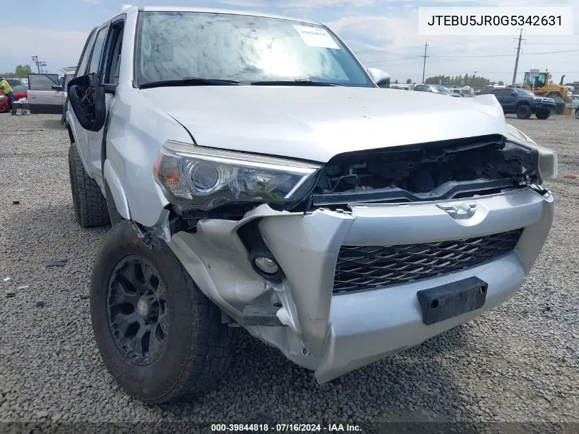 JTEBU5JR0G5342631 2016 Toyota 4Runner Sr5