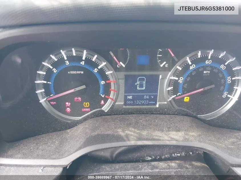 JTEBU5JR6G5381000 2016 Toyota 4Runner Trail Premium