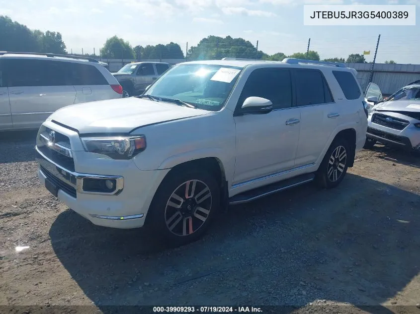 JTEBU5JR3G5400389 2016 Toyota 4Runner Limited