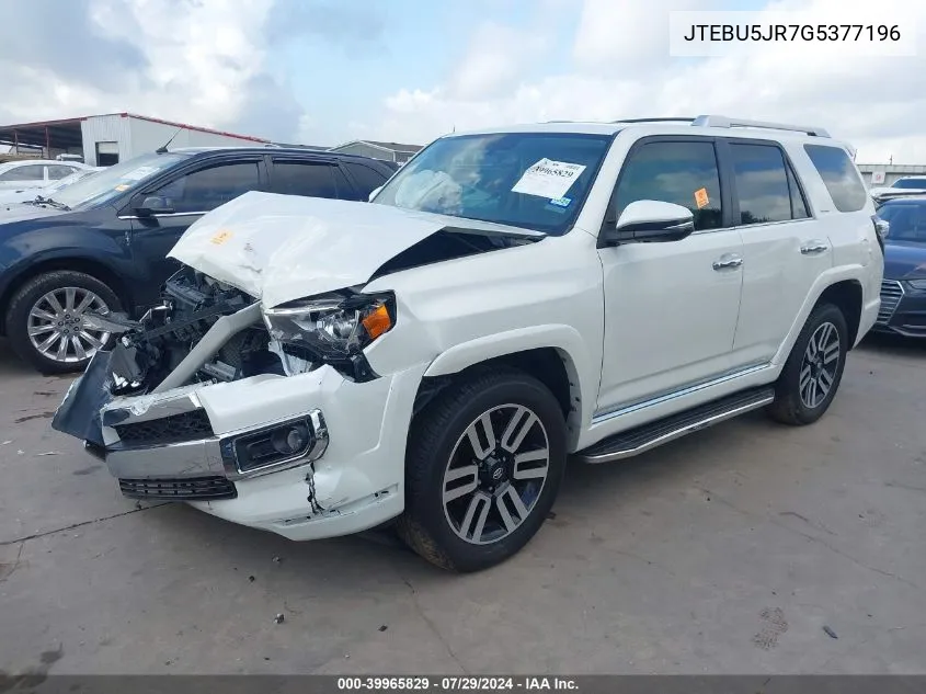 JTEBU5JR7G5377196 2016 Toyota 4Runner Limited