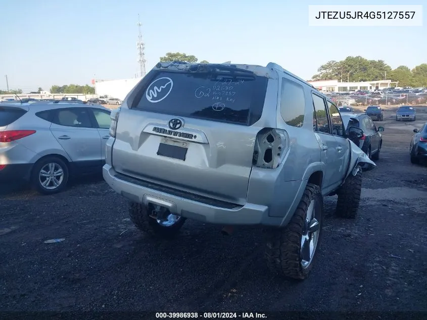 2016 Toyota 4Runner Sr5 Premium VIN: JTEZU5JR4G5127557 Lot: 39986938