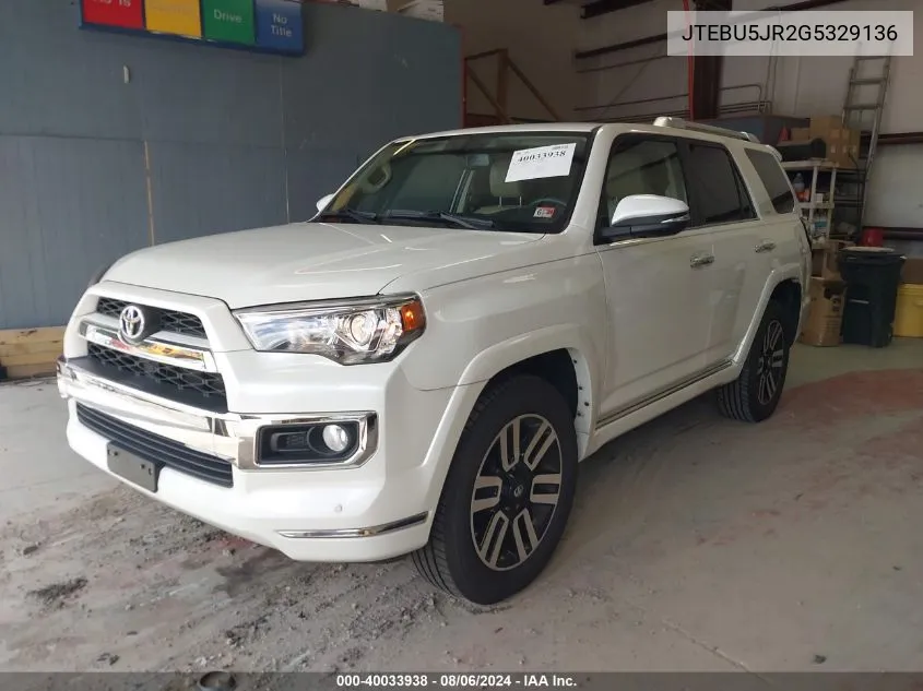 JTEBU5JR2G5329136 2016 Toyota 4Runner Limited