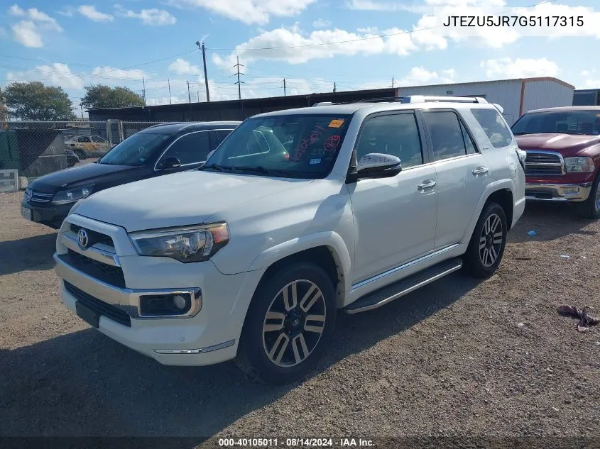 JTEZU5JR7G5117315 2016 Toyota 4Runner Limited