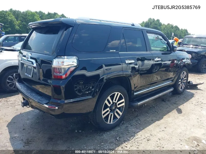 JTEBU5JR2G5385769 2016 Toyota 4Runner Limited