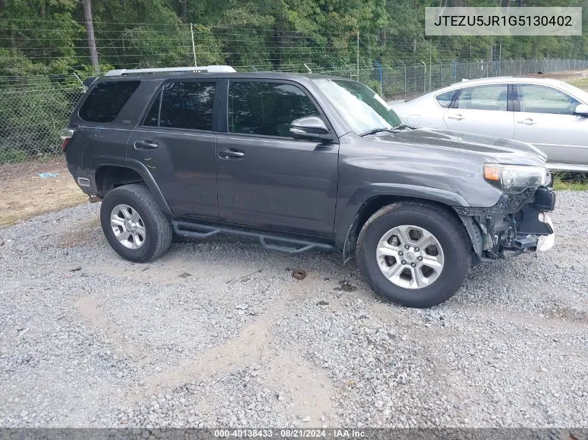 2016 Toyota 4Runner Sr5 Premium VIN: JTEZU5JR1G5130402 Lot: 40138433