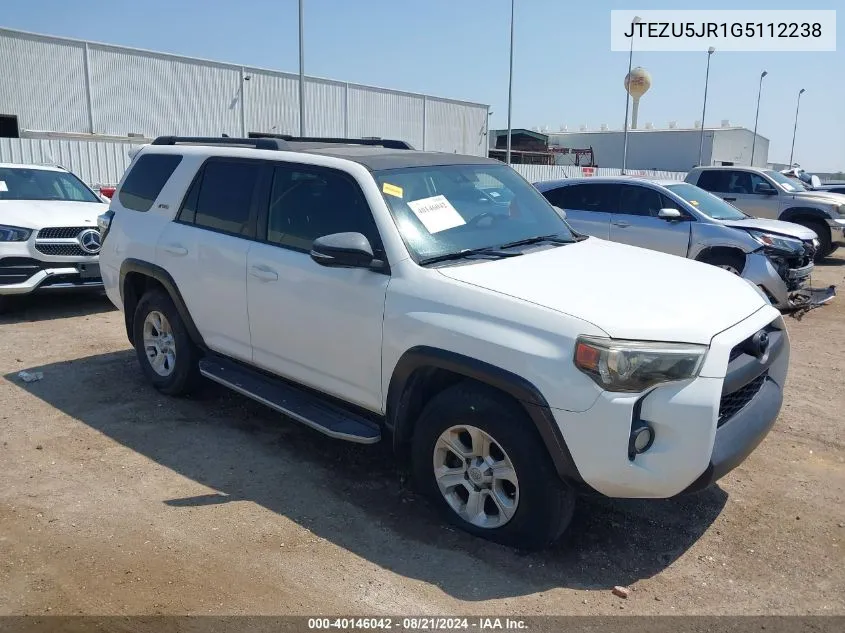 2016 Toyota 4Runner Sr5 Premium VIN: JTEZU5JR1G5112238 Lot: 40146042