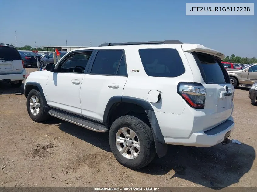 JTEZU5JR1G5112238 2016 Toyota 4Runner Sr5 Premium