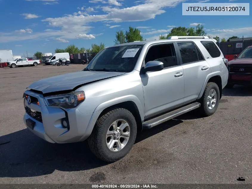 2016 Toyota 4Runner Sr5 VIN: JTEZU5JR4G5120074 Lot: 40163924