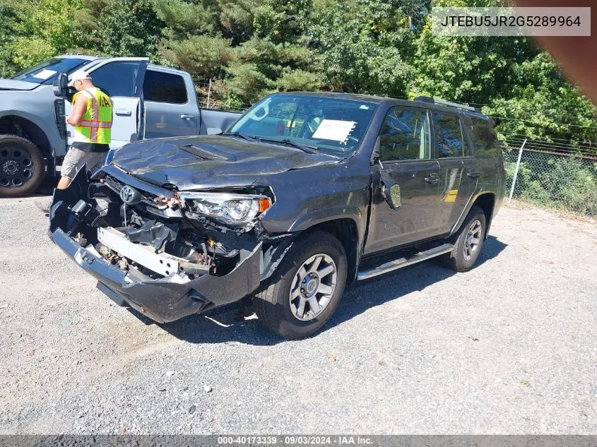 2016 Toyota 4Runner Trail Premium VIN: JTEBU5JR2G5289964 Lot: 40173339