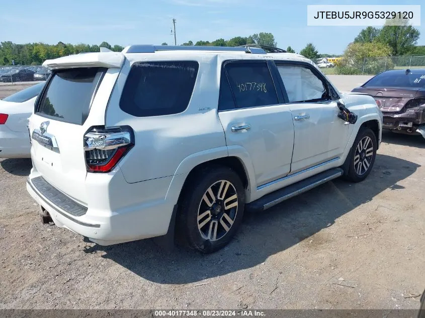 2016 Toyota 4Runner Limited VIN: JTEBU5JR9G5329120 Lot: 40177348