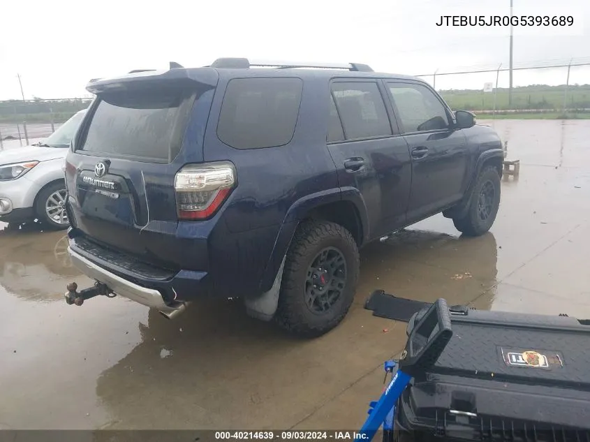 JTEBU5JR0G5393689 2016 Toyota 4Runner Trail Premium