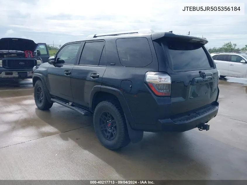 2016 Toyota 4Runner Sr5 Premium VIN: JTEBU5JR5G5356184 Lot: 40217713