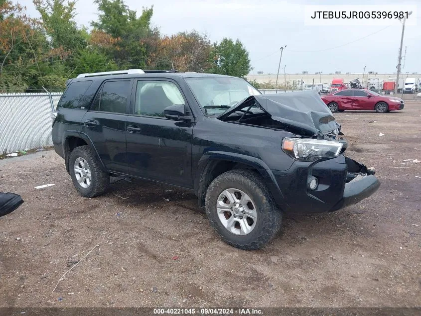 JTEBU5JR0G5396981 2016 Toyota 4Runner Sr5