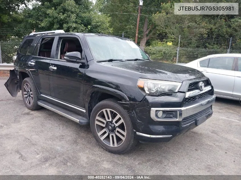 JTEBU5JR7G5305981 2016 Toyota 4Runner Limited