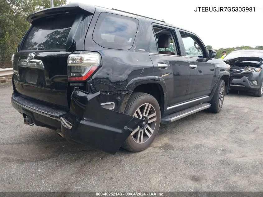 JTEBU5JR7G5305981 2016 Toyota 4Runner Limited