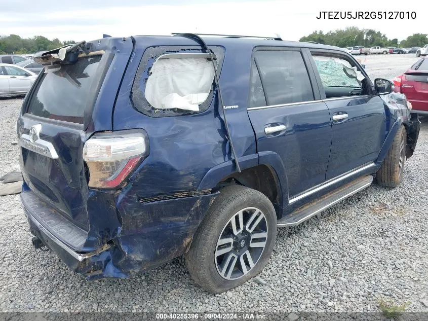 JTEZU5JR2G5127010 2016 Toyota 4Runner Limited